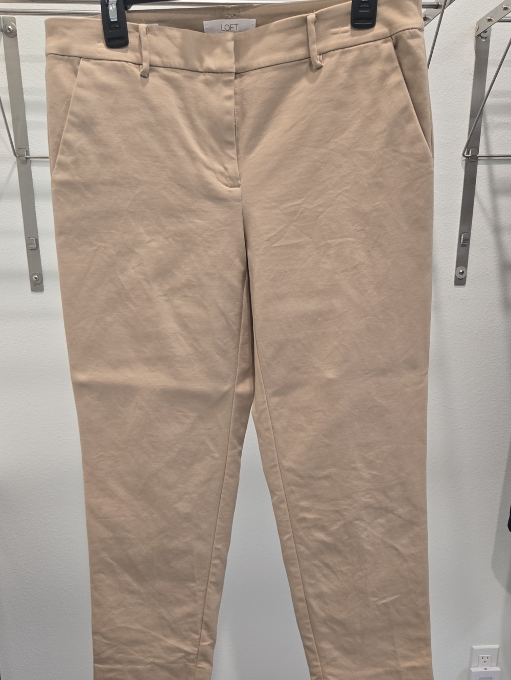 LOFT Slim Tapered Pants in Light Beige